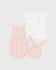 Conjunto Body Bordado Conejo Rosa