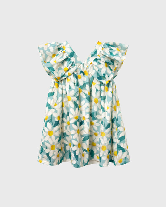 Vestido Estampado Flores Verde Menta Mayoral