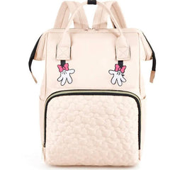 Pañalera Morral Detalle Minnie Mouse Beige