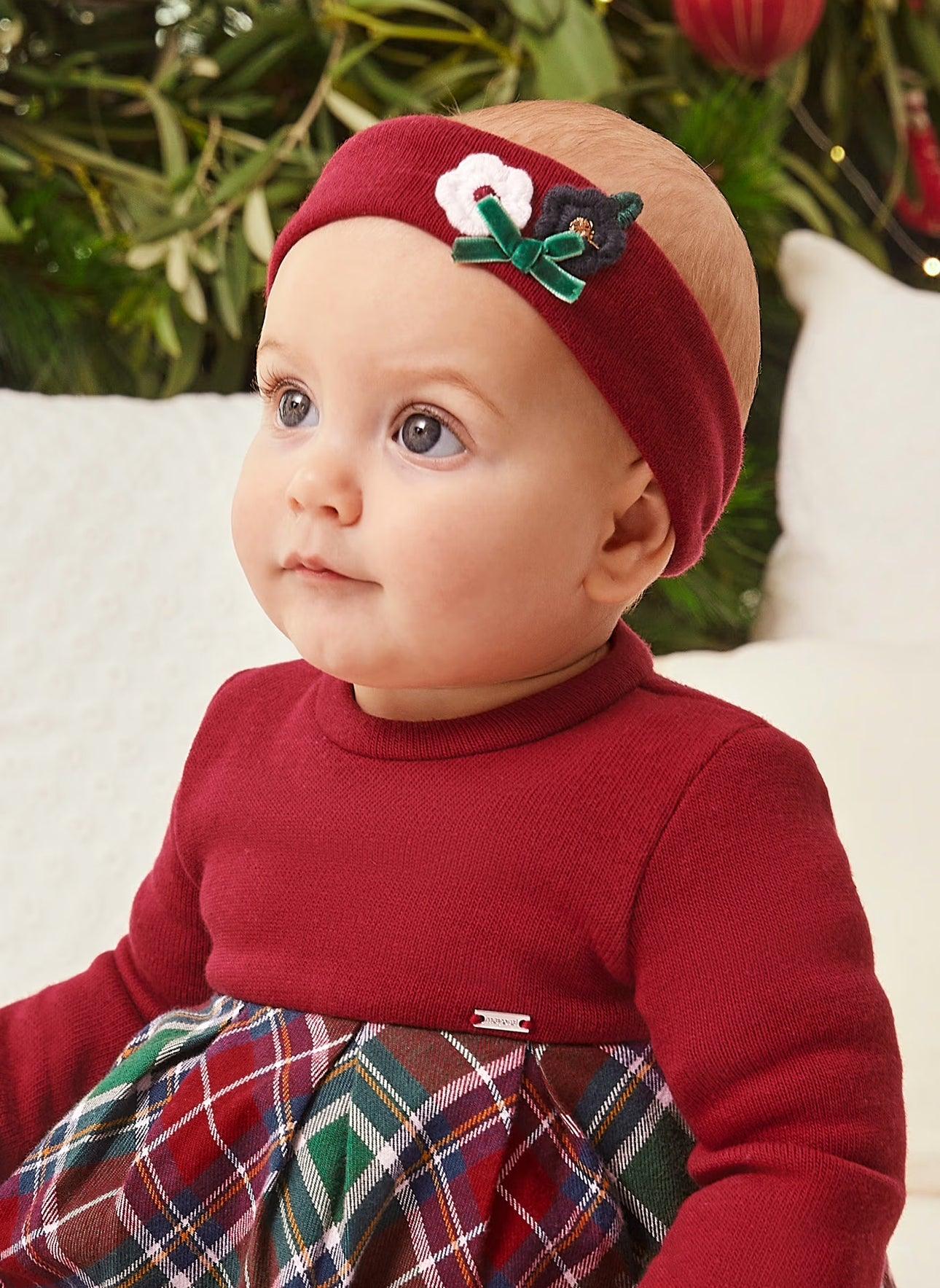 Vestido Con Balaca Combinado Cuadros Rojo Mayoral Bebé