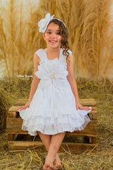 Vestido Para Fiesta Flor Pecho Blanco Lilo