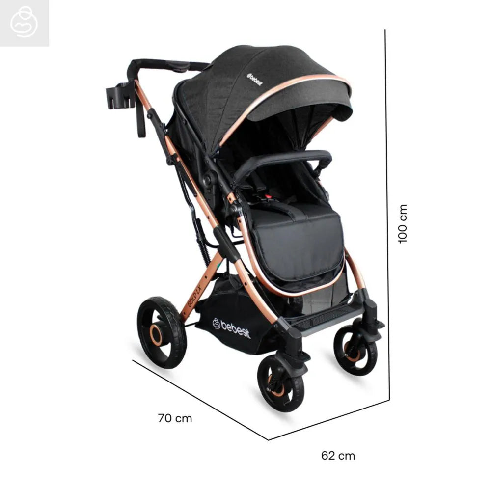 Coche Moises Gold LX Negro Bebesit Medidas