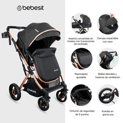 Coche Moises Gold LX Negro Bebesit