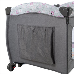 Cuna Corral Sally Gris/Rosa Ebaby® estampado