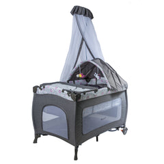 Cuna Corral Sally Gris/Rosa Ebaby®