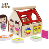 Casa Encajable Didáctica En Madera