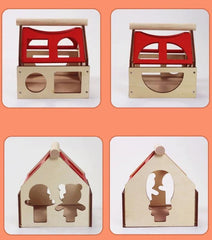 Casa Encajable Didáctica En Madera Vacía