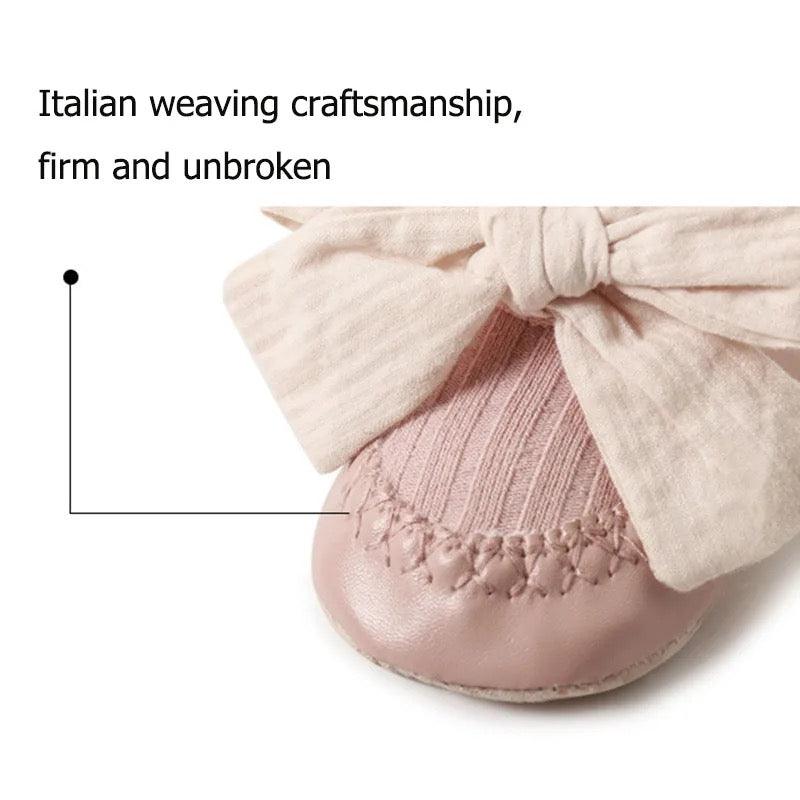 Medias Con Suela Baleta Moño Detalles