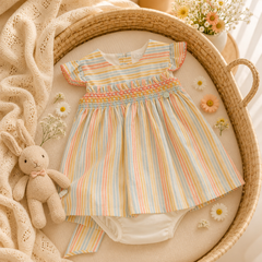 Vestido Bordado Rayas