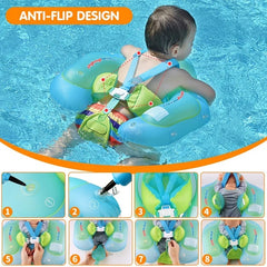 Flotador Inflable Con Carpa Delfín Verde Bebé