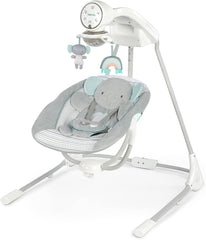 Silla Mecedora Eléctrica Elefante Azul Ingenuity Gris