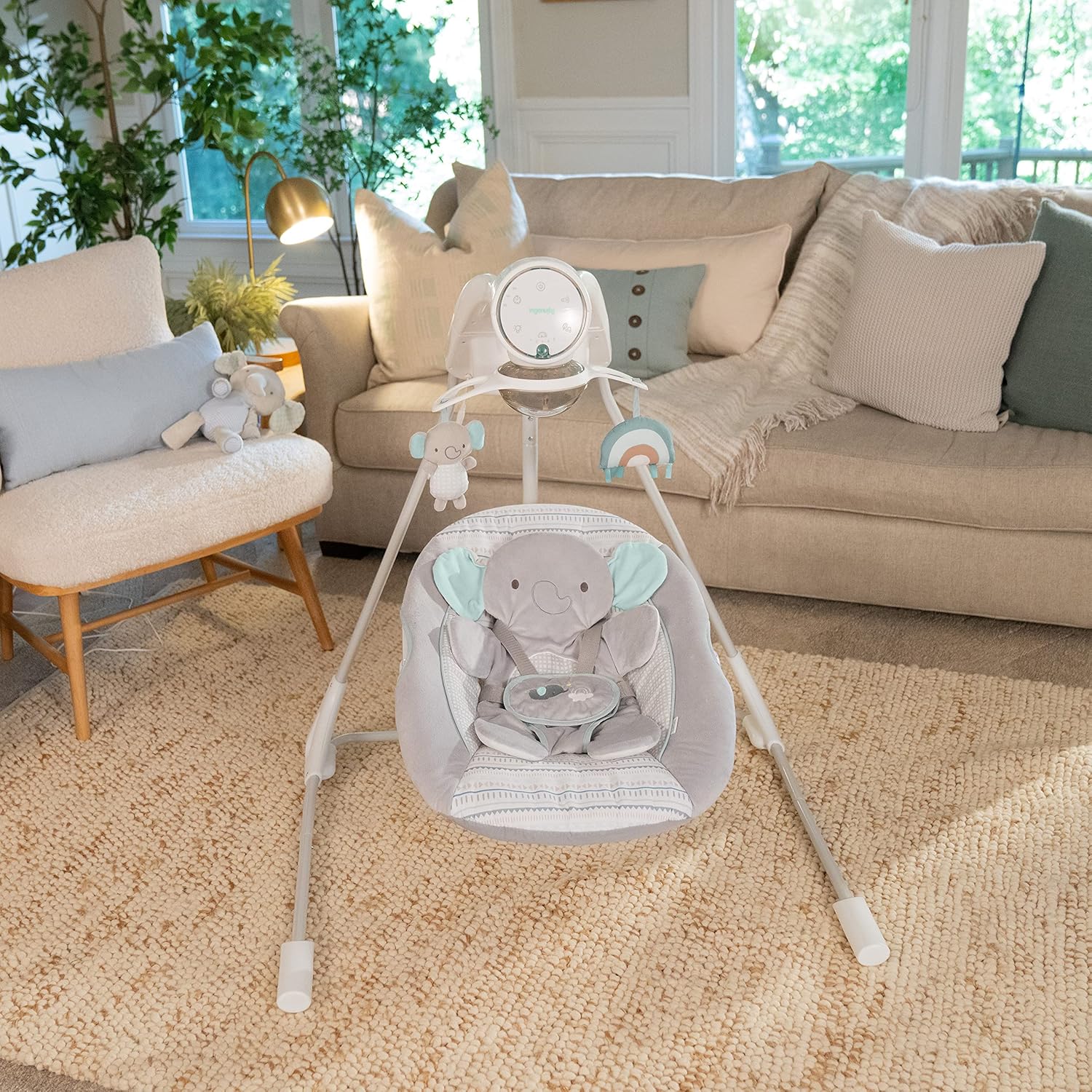 Silla Mecedora Eléctrica Elefante Azul Ingenuity