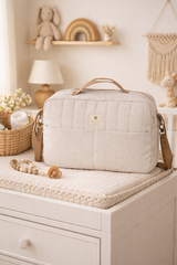 Bolso Pañalera Nature Algodón Beige Bimbidreams