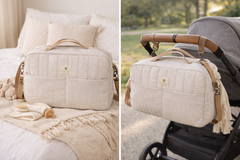 Bolso Pañalera Nature Algodón Beige Bimbidreams