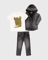 Conjunto Chaqueta Denim León Blanco