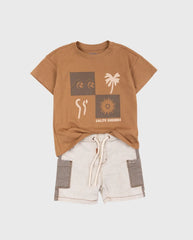 Conjunto Bermuda Estampado Palmeras