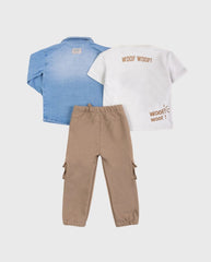 Conjunto 3 Piezas Chaqueta Denim Colores Surtidos Diseño