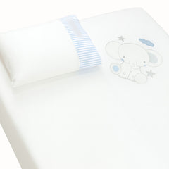 Juego De Sábanas Blancas Bordado Azul Surtido El Bebé Feliz