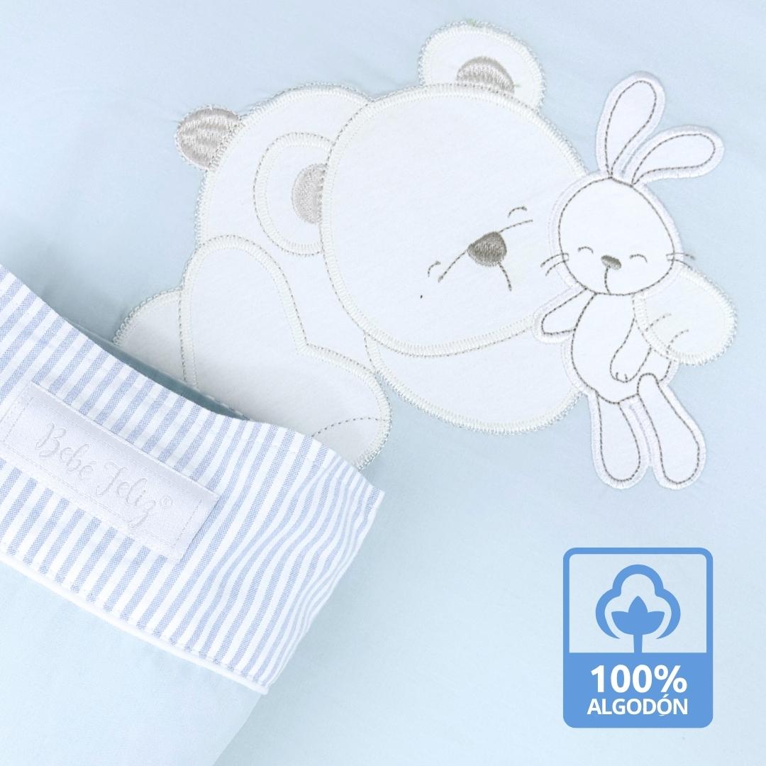 Juego De Sábanas Bordado Surtido Azul Algodón