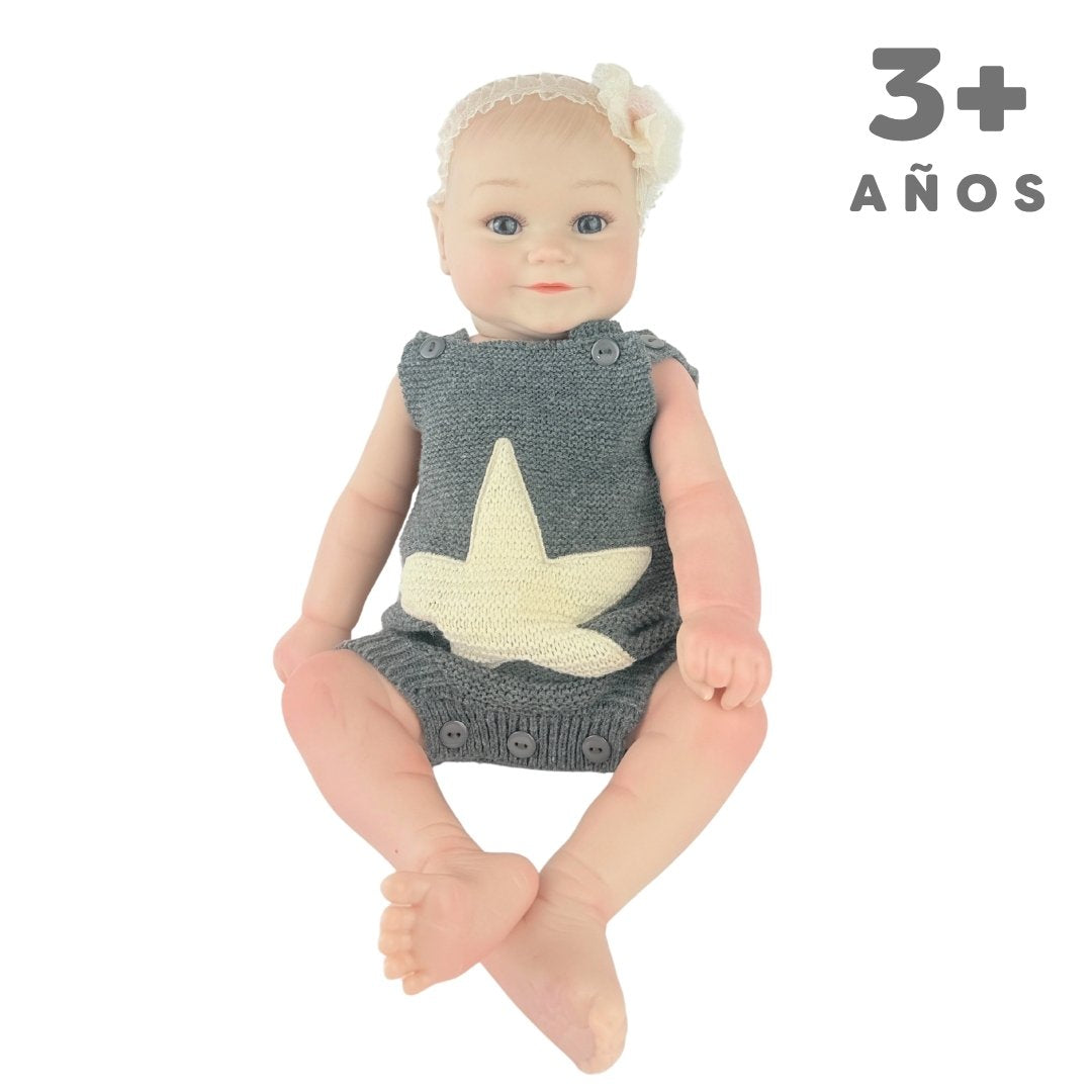 Juguete Bebe Real Con Sonido Gris