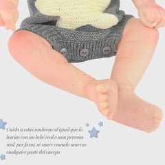 Juguete Bebe Real Con Sonido Gris Cuidados