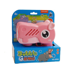 Juguete Pistola Burbujera Hipopótamo Rosa