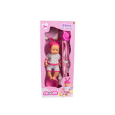 Juguete Bebe Alma con Coche Rosa caja