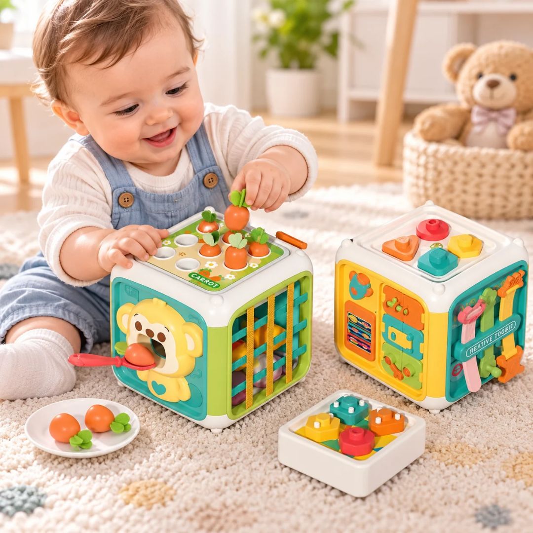 Juguete Didactico Cubo de Estimulacion Mono bebe
