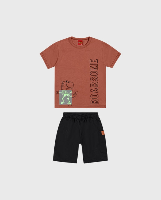 Conjunto Estampado Dinosaurio Naranja Kyly