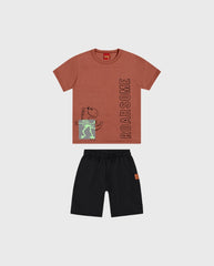 Conjunto Estampado Dinosaurio Naranja Kyly