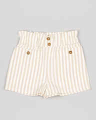 Short Lino Resorte Rayas