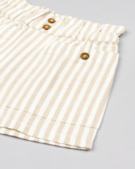 Short Lino Resorte Rayas