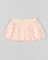 Falda Tul Flores Rosa