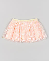 Falda Tul Flores Rosa