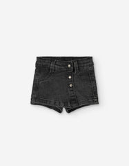 Falda short denim negra para bebé niña LOSAN