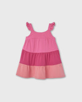 Vestido Volantes Fucsia Losan