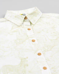 Camisa Manga Corta Estampado Animales