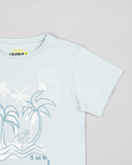 Camiseta Estampado Palmas Azul