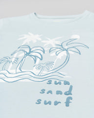 Camiseta Estampado Palmas Azul