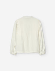 Camisa Manga Larga Pecho Plisada Blanco diseño