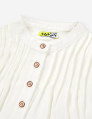 Camisa Manga Larga Pecho Plisada Blanco DETALLE