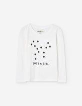 Blusa manga larga blanca lazo de puntos Zippy talla infantil 2T‑7T