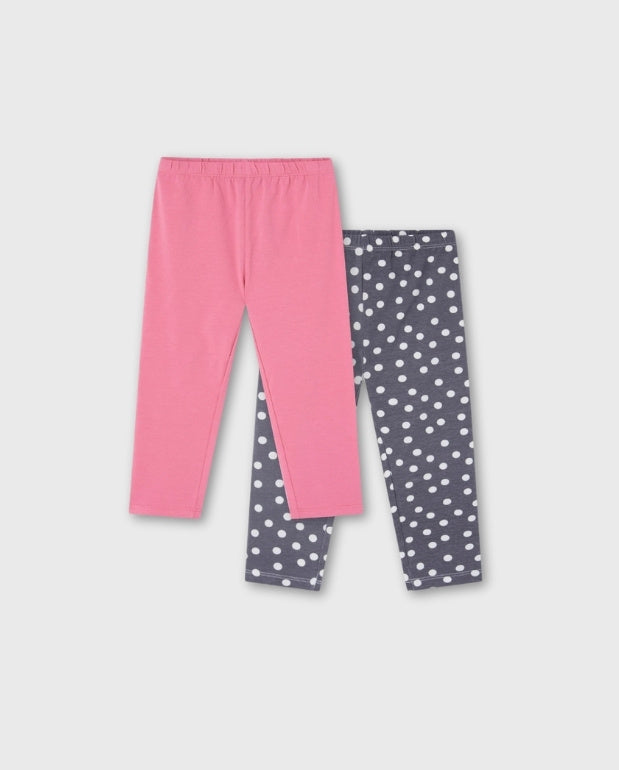 Set 2 Leggings Puntos Fucsia Losan