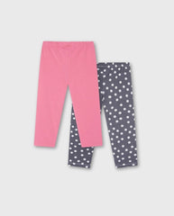 Set 2 Leggings Puntos Fucsia Losan Moda