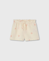 Short Bordado Flores Beige Losan