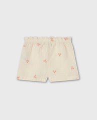 Short Bordado Flores Beige Losan Verano