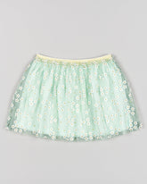 Falda Tul Flores Verde