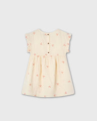 Vestido Gasa Bordado Crema Losan Niñas