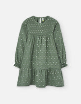 Vestido flores verde olivo Zippy talla infantil 2T‑7T