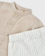Conjunto Bermuda Rayas Beige Losan Verano